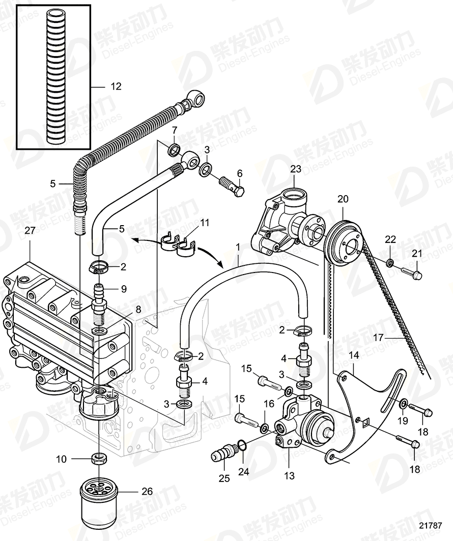 VOLVO Fuel pipe 21175582 Drawing